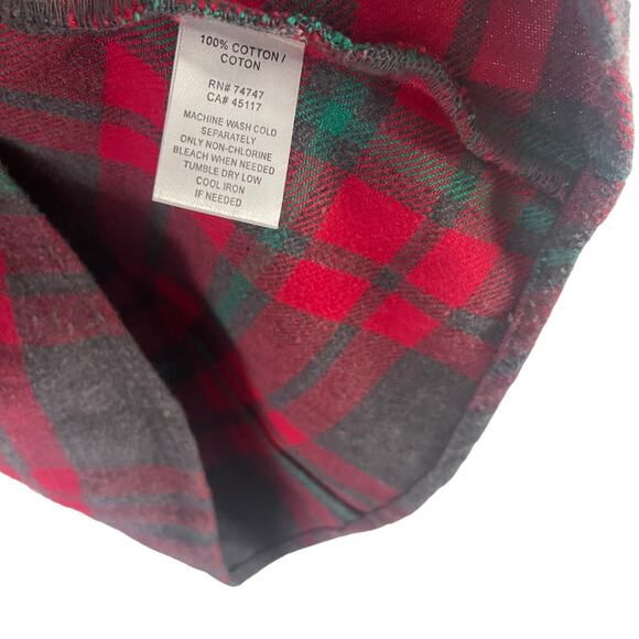 Natural Reflections Women's Size Medium Red Grey Plaid Soft Flannel Button Up - Picture 6 of 9